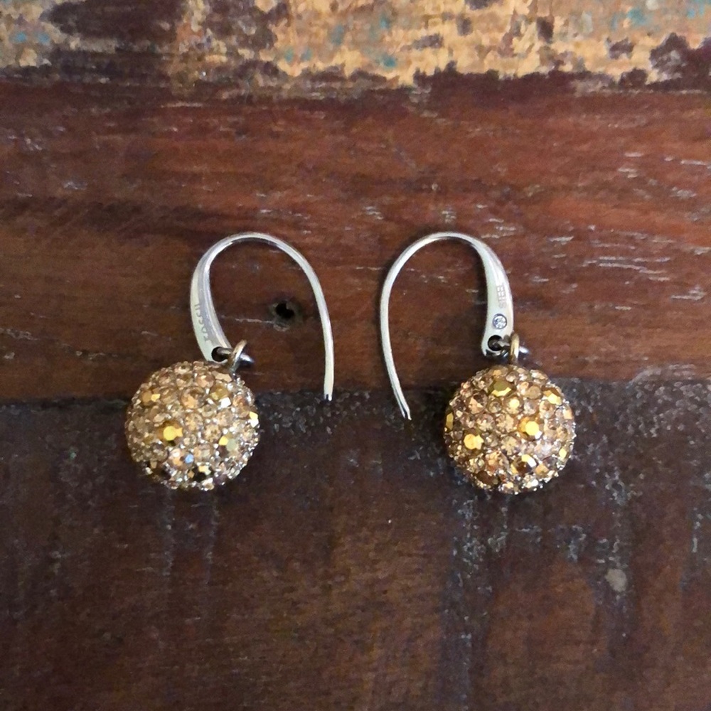 Gold Fossil Drop Earrings